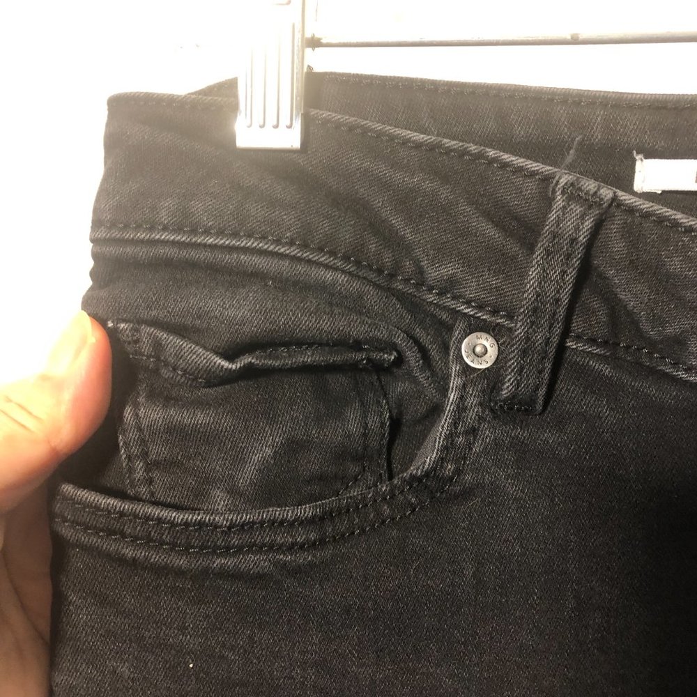 MNG flare raw hems dark wash women jeans, size 10 - Picture 5 of 8